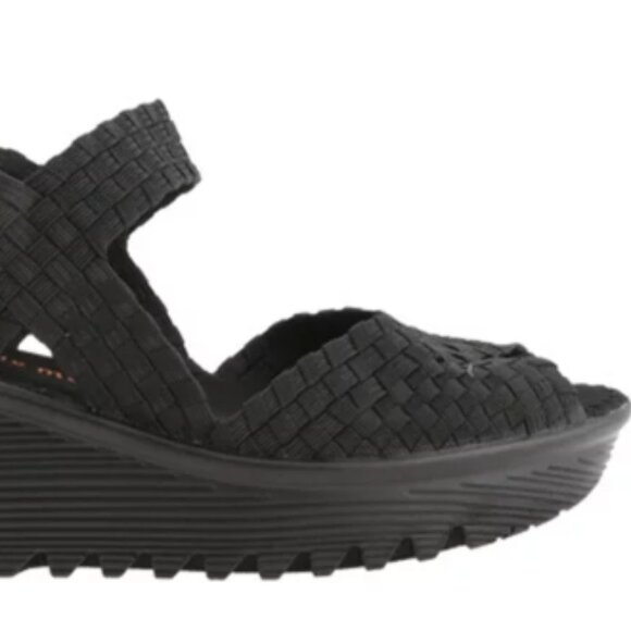BERNIE MEV WEDGE BLACK SANDAL FAME - Picture 2 of 4